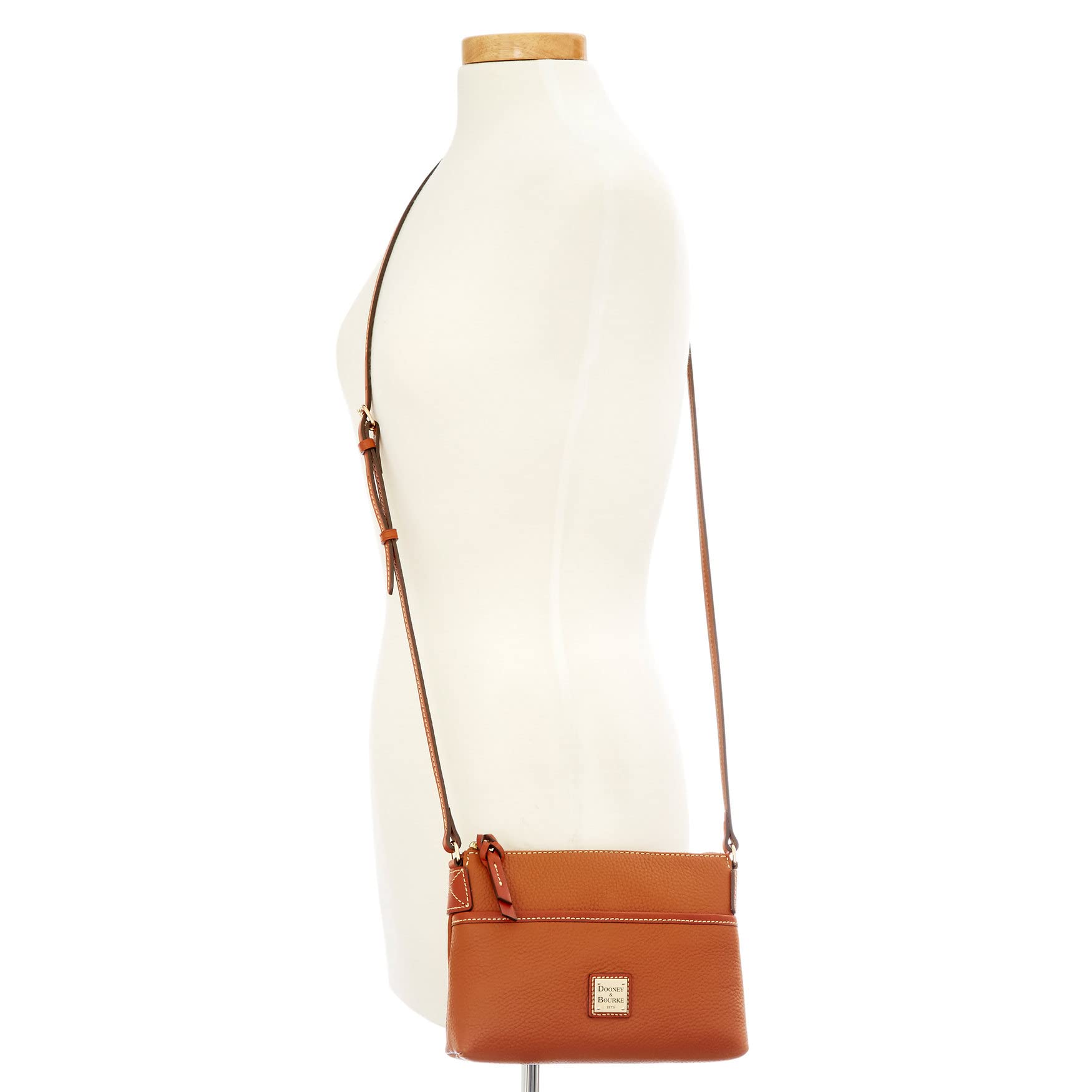 Dooney & Bourke Handbag, Pebble Grain Ginger Pouchette Crossbody - Caramel