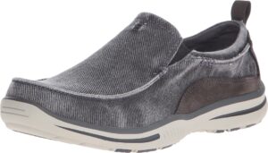 skechers men's relaxed fit elected drigo slip-on loafer,charcoal,13 3e us