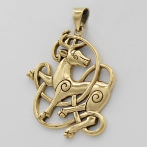 Bronze Stag Pendant - Celtic Deer Druid Jewelry for Men or Women