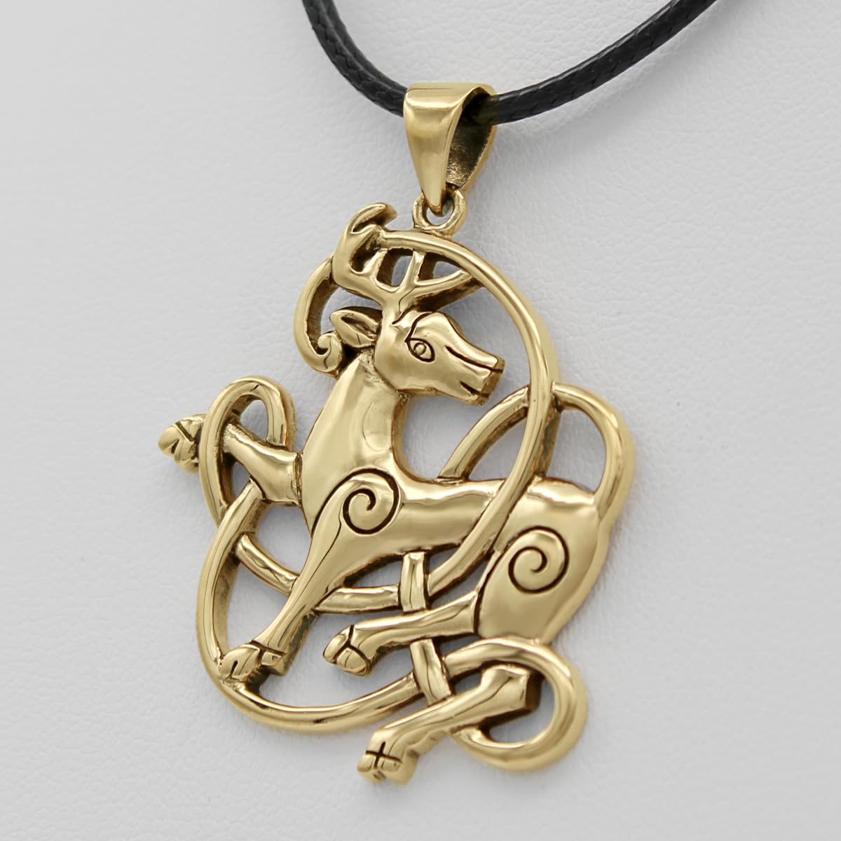 Bronze Stag Pendant - Celtic Deer Druid Jewelry for Men or Women