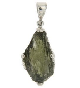 starborn natural 7-12 cts moldavite pendant in sterling silver