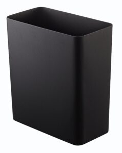 yamazaki gb-y bk tower square trash can, rectangular, black