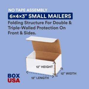 BOX USA Shipping Boxes Small 6"L x 4"W x 3"H, 50-Pack | Corrugated Cardboard Box for Packing, Moving and Storage