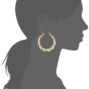 Betsey Johnson Large Nickel Bamboo Hoop Earrings