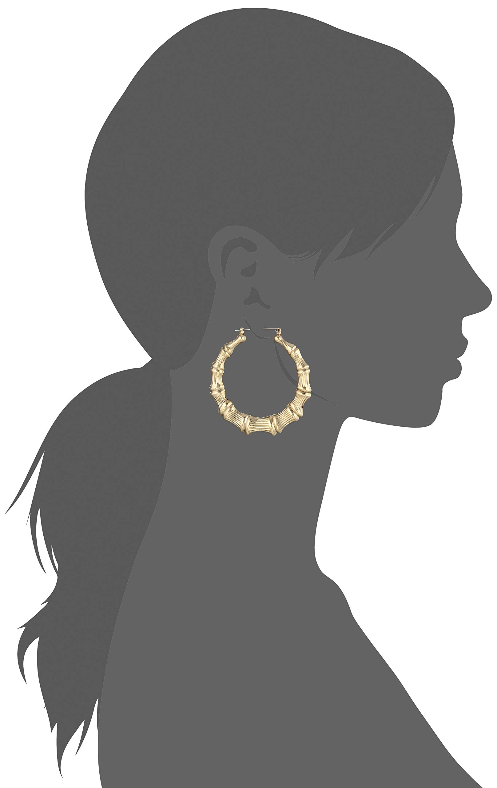 Betsey Johnson Large Nickel Bamboo Hoop Earrings