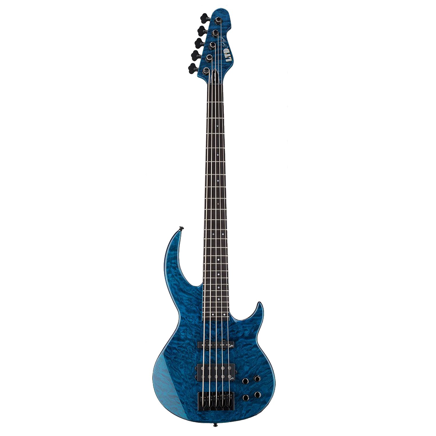 ESP LBB1005QMBLKAQ-KIT-2 Bunny Brunel Signature Series BB-1005 QM 5-String Electric Bass, Black Aqua