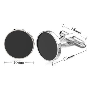 UHIBROS Cufflinks For Men, 316L Stainless Steel Tuxedo Shirt Cuff Links Accessories, Unique Business Groom Wedding Black Silver Gold Jewelry for Son, Father, Husband, Boyfriend