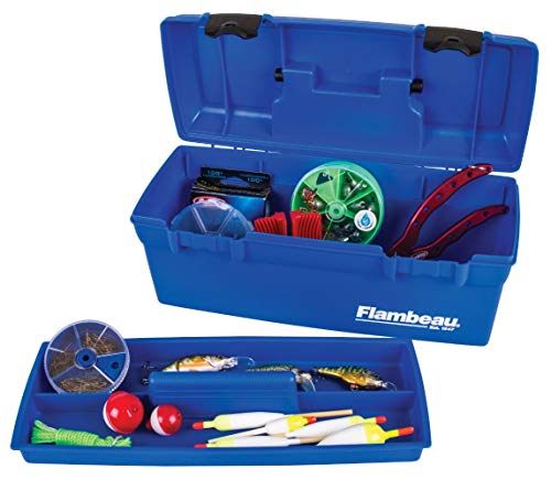 Flambeau Outdoors 6009TD Lil' Brute Fishing Tackle and Gear Box with Lift-Out Tray, Blue