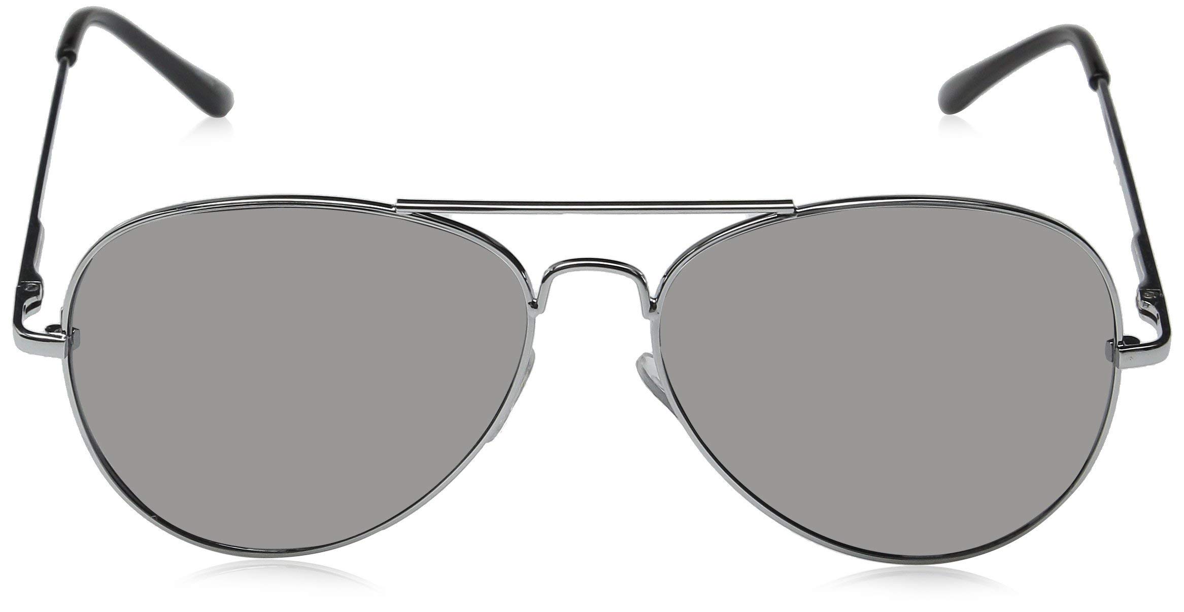 zeroUV - Mirrored Aviator Sunglasses for Men Women with Spring Loaded Hinges (3-Pack | Silver)