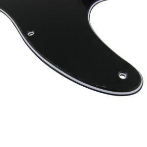 FLEOR 8 Hole Tele Pickguard w/Screws Fit USA/MX Standard Telecaster Pickguard Replacement, 3Ply Black