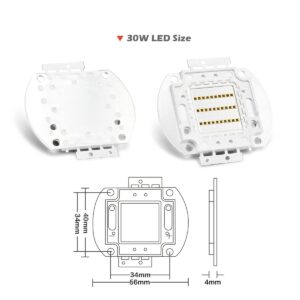 CHANZON High Power Led Chip 30W Infrared (IR 850nm / Input 900mA / DC 14V - 16V / 30 Watt) SMD COB Light Emitter Diode Components 30 W Night Vision Bulb Lamp Beads for DIY Lighting/CCTV Cameras