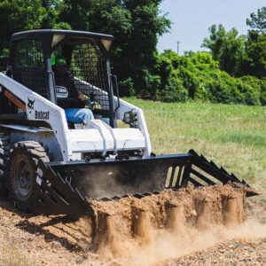 Titan Attachments 60in Skeleton Rock Bucket with Bolt-On Teeth, Skid Steer Quick Tach, Reinforced Side Cutters