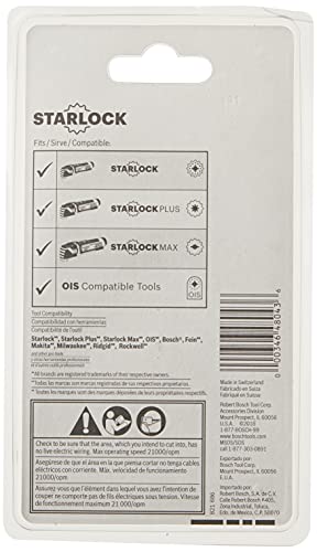 BOSCH OSL300CR 1-Piece 3 In. Starlock Oscillating Multi Tool Grout & Abrasive Carbide Grit Delta Rasp for Applications in Thinset Removal