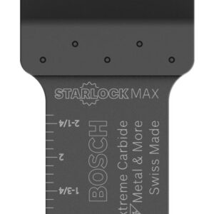 BOSCH OSM114C 1-1/4 In. StarlockMax Oscillating Multi Tool Metal & More Carbide Extreme Plunge Cut Blade for Extreme-Duty Applications in Cutting Iron Bar, Metal, Wood with Nails, Drywall and Tile