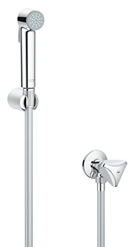 Grohe Tempesta F Trigger Spray 30 Wall Holder Set with Shut-Off Valve 1 Type of Jet, Pack of 1 26357000, Chrome