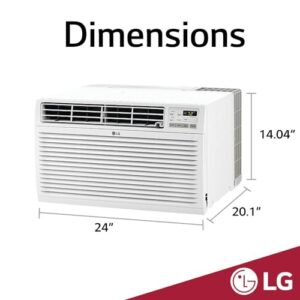 LG 10,000 BTU Through the Wall Air Conditioner, 115V, Cools up to 440 Sq. Ft. for Bedroom, Living Room, Apartment, with Remote, 3 Cool & Fan Speeds, Wall AC Unit, White