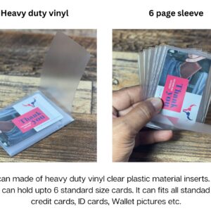 Set Of 2 Heavy Duty Vinyl Credit Card ID Holder Wallet Insert MADE IN USA