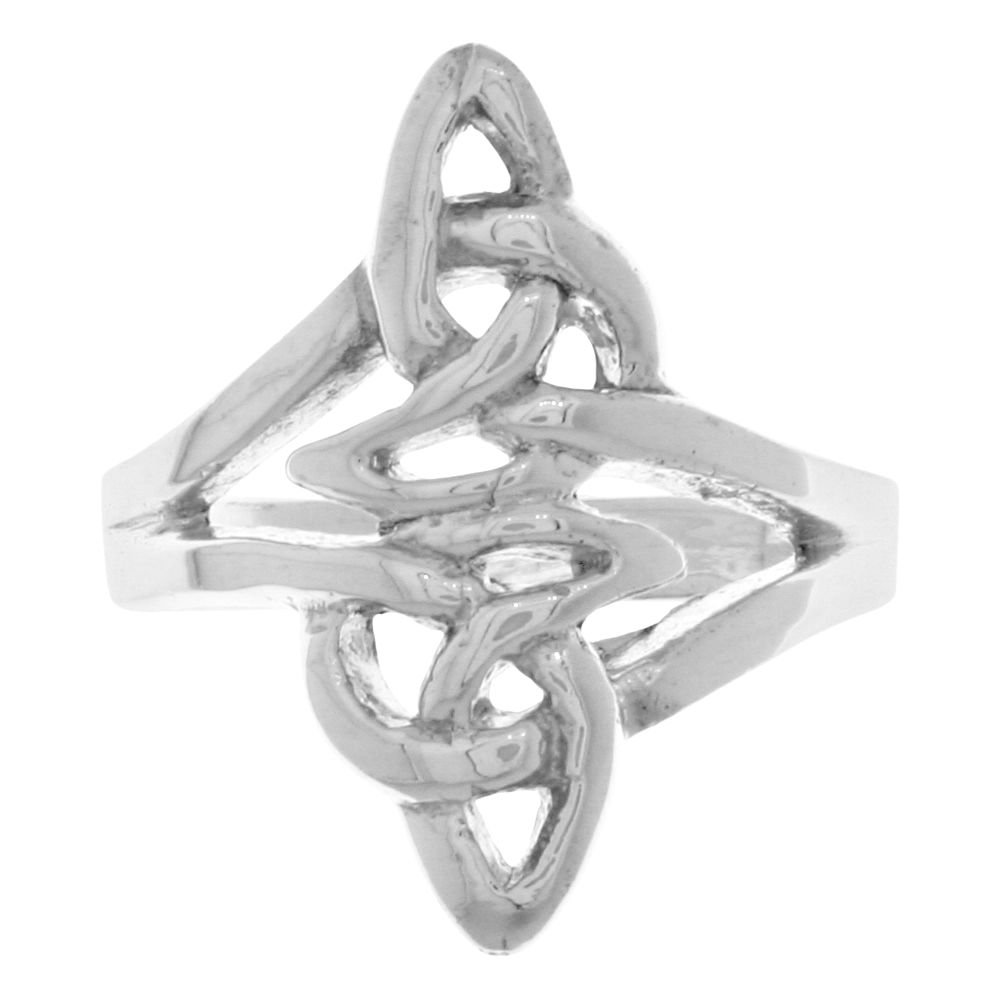 Jewelry Trends Double Trinity Celtic Knot Sterling Silver Ring Size 9