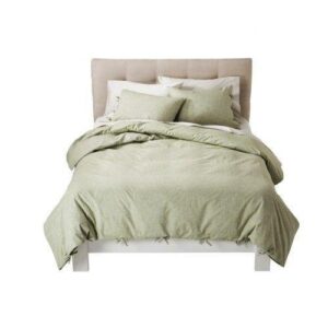 threshold chambray green king duvet cover set