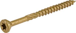 power pro 48610 wood screws, #9 x 2-1/2", premium outdoor deck screws, rust resistant, epoxy coated bronze, 5lb tub, 501 pcs