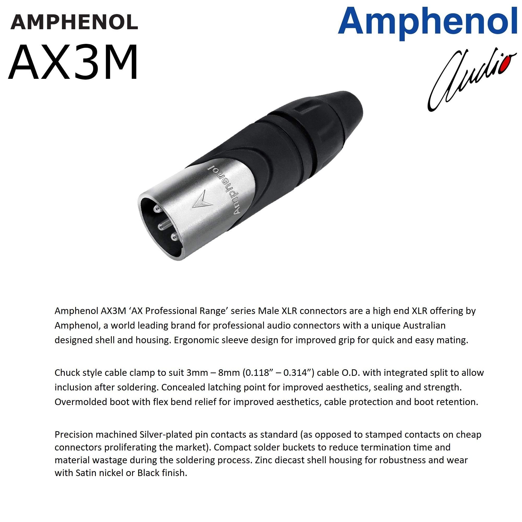 WORLDS BEST CABLES 4 Units - 25 Foot - Gotham GAC-4/1 (Black) - Star Quad, Dual Shielded Balanced Male to Female Microphone Cables with Amphenol AX3M & AX3F Silver XLR Connectors - CUSTOM MADE