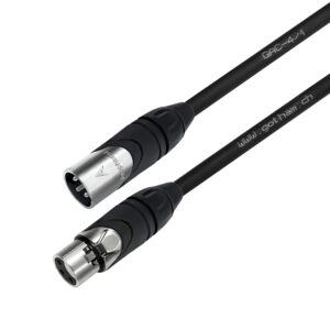 WORLDS BEST CABLES 4 Units - 25 Foot - Gotham GAC-4/1 (Black) - Star Quad, Dual Shielded Balanced Male to Female Microphone Cables with Amphenol AX3M & AX3F Silver XLR Connectors - CUSTOM MADE