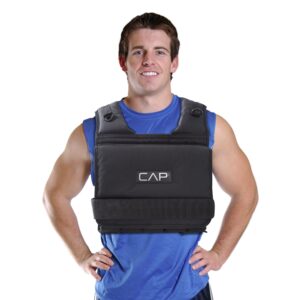 CAP Barbell Unisex-Adult Barbell HHWV-CB020S Short Adjustable Weighted Vest, 20 lb., Short 20-Pound, Black