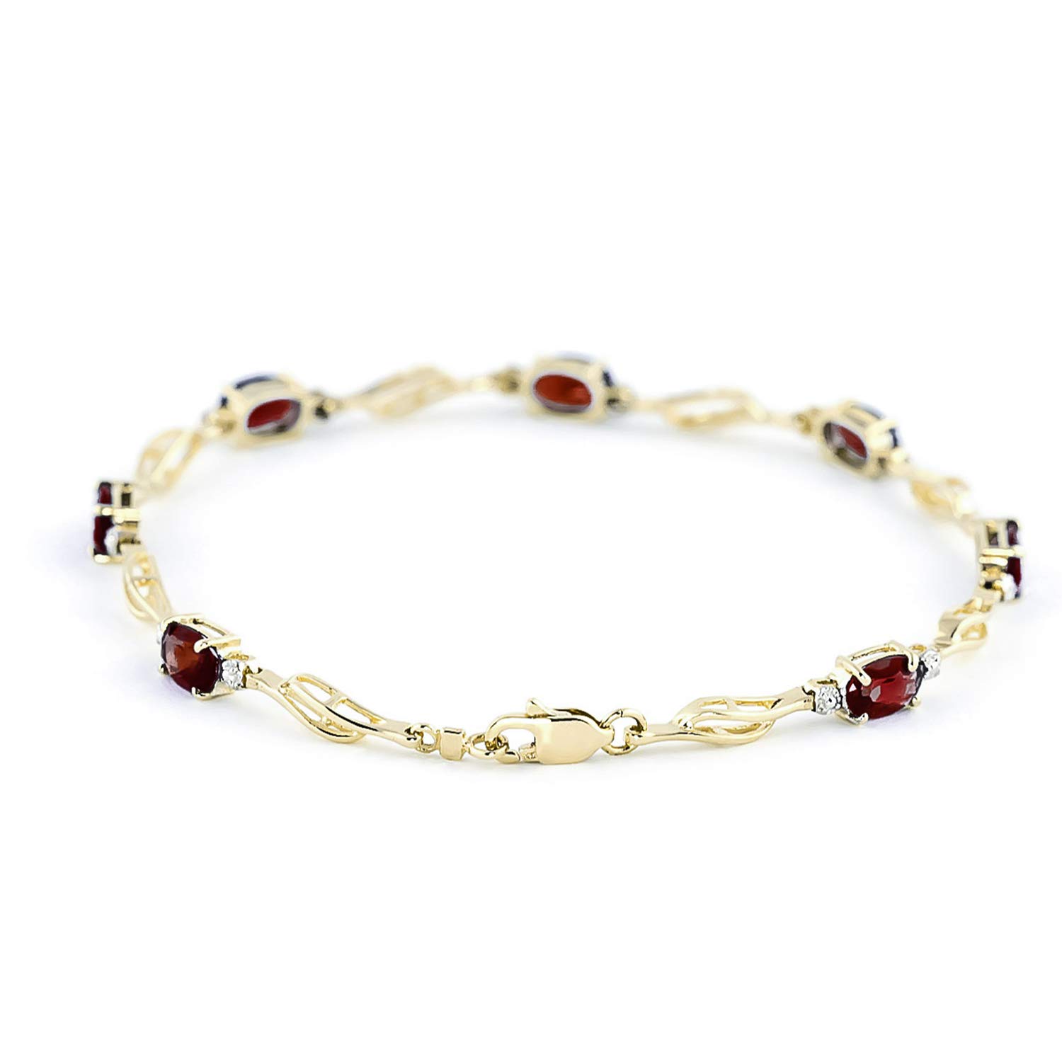 Galaxy Gold GG 3.39 CTW 14k Solid Gold Tennis Bracelet Garnet Diamond