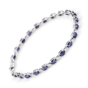 galaxy gold gg 8 ctw 14k solid white gold tennis bracelet natural sapphire