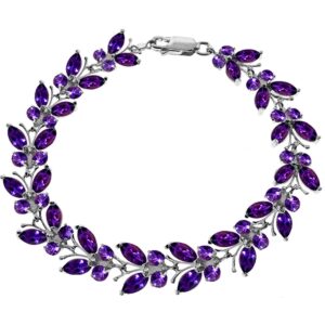 Galaxy Gold GG 16.5 Carat 14k Solid White Gold Butterfly Bracelet Amethyst