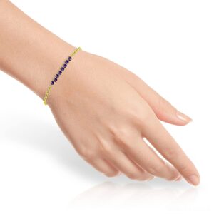 Galaxy Gold GG 14k Solid Yellow Gold Bracelet with 1.55 Carat Natural Amethyst