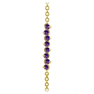 Galaxy Gold GG 14k Solid Yellow Gold Bracelet with 1.55 Carat Natural Amethyst