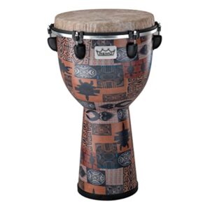 remo dj-6112-56 apex djembe drum - orange kinte, 12"