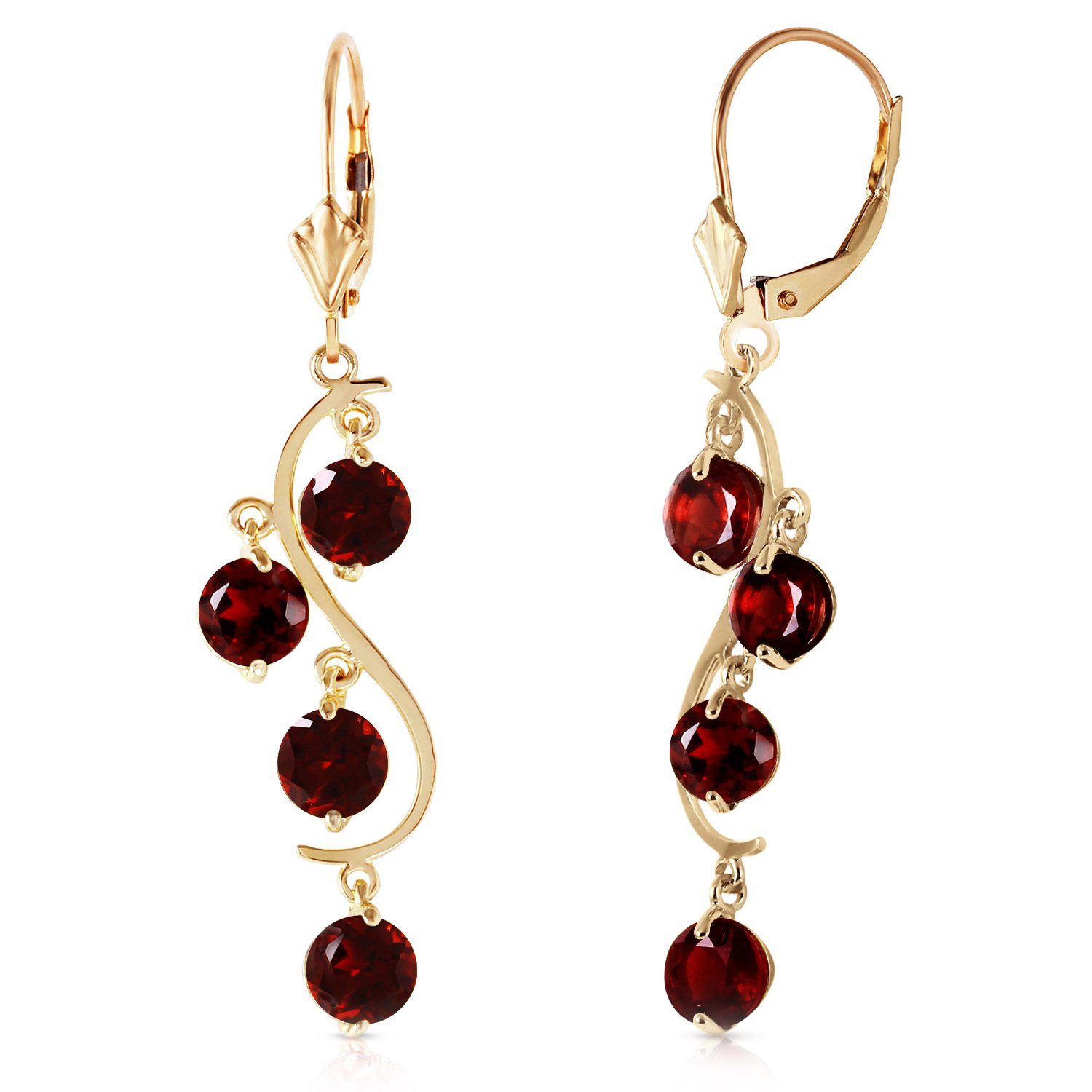 4.95 Carat 14K Solid Gold Grape Garnet Earrings