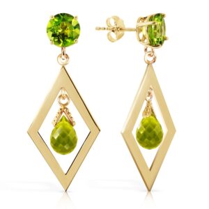 galaxy gold gg 2.4 carat 14k solid gold dangling earrings with natural peridots