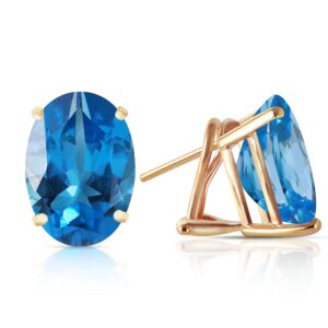 galaxy gold gg 16 carat 14k solid gold french clips earrings natural blue topaz