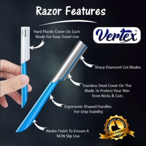 Beard Shaping Tool Razor Mustache - Straight Edge Travel Razors For Bags Grooming Kit Blade Trimmer For Men After Black Color Dye Balm Oil Wash Replacement Disposable Stainless Steel Eyebrow Clippers