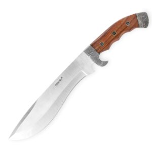 perkin - hunting knife with leather sheath - d2 steel blade