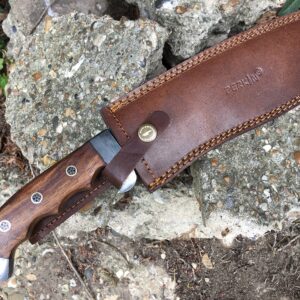 Perkin - Hunting Knife with Leather Sheath - D2 Steel Blade