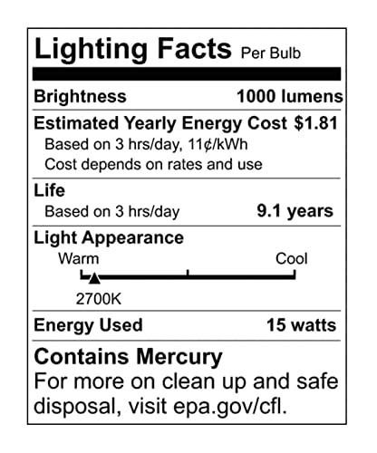 (2-Pack) Satco S8205 18-Watt 2700K GU24 Base Mini Spiral Compact Fluorescent Lamp,Warm White, 75W Equal