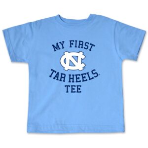 ncaa north carolina tar heels infant short sleeve tee, 12 months, blue mist