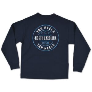 ncaa north carolina tar heels toddler long sleeve tee, 2 toddler, navy