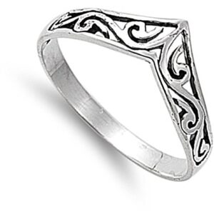 Sterling Silver Women's Celtic Design Cute Ring Promise 925 Band 8mm Size 11