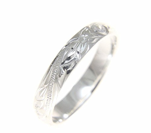 Arthur's Jewelry Sterling silver 925 Hawaiian plumeria scroll 4mm band ring size 9.5