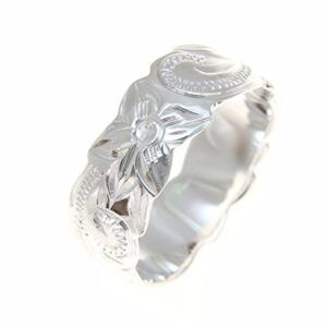 Arthur's Jewelry Sterling silver 925 Hawaiian 8mm ring plumeria flower scroll scallop cut out size 4