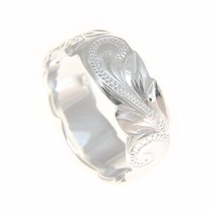 Arthur's Jewelry Sterling silver 925 Hawaiian 8mm ring plumeria flower scroll scallop cut out size 4