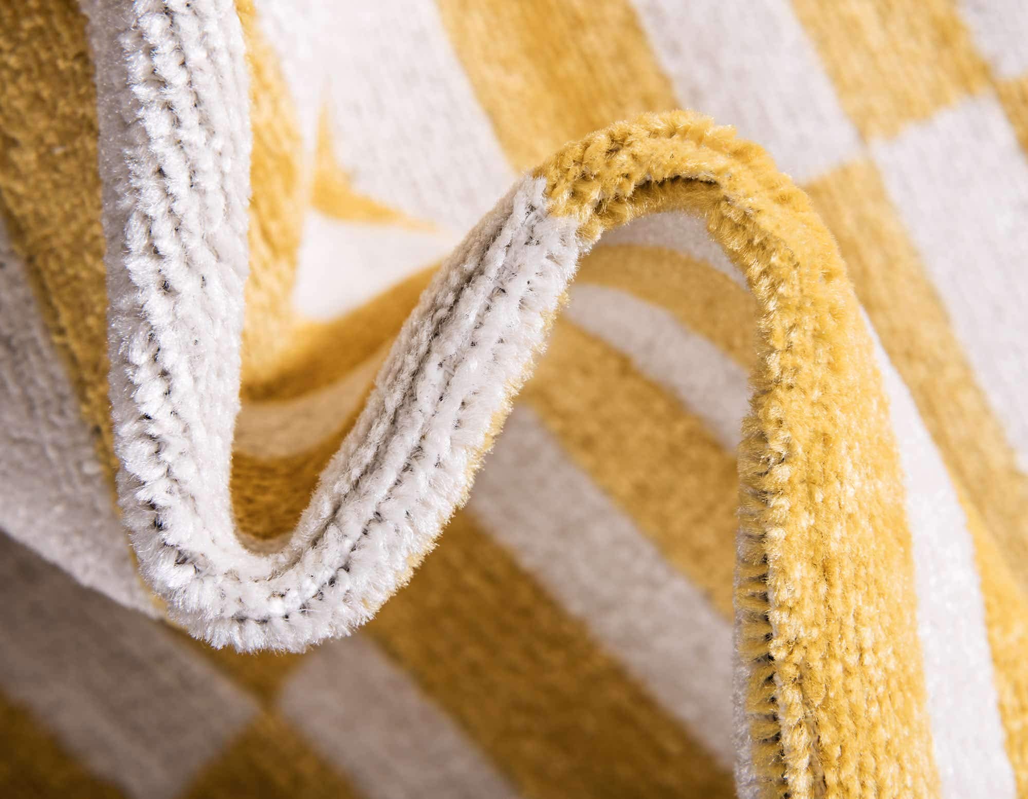 Unique Loom Williamsburg Collection Casual Transitional Thick Alternating Stripes Area Rug, 4 x 6 ft, Yellow/Beige