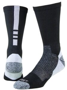 pro feet men's shooter 2.0 team socks, black/white, x-large