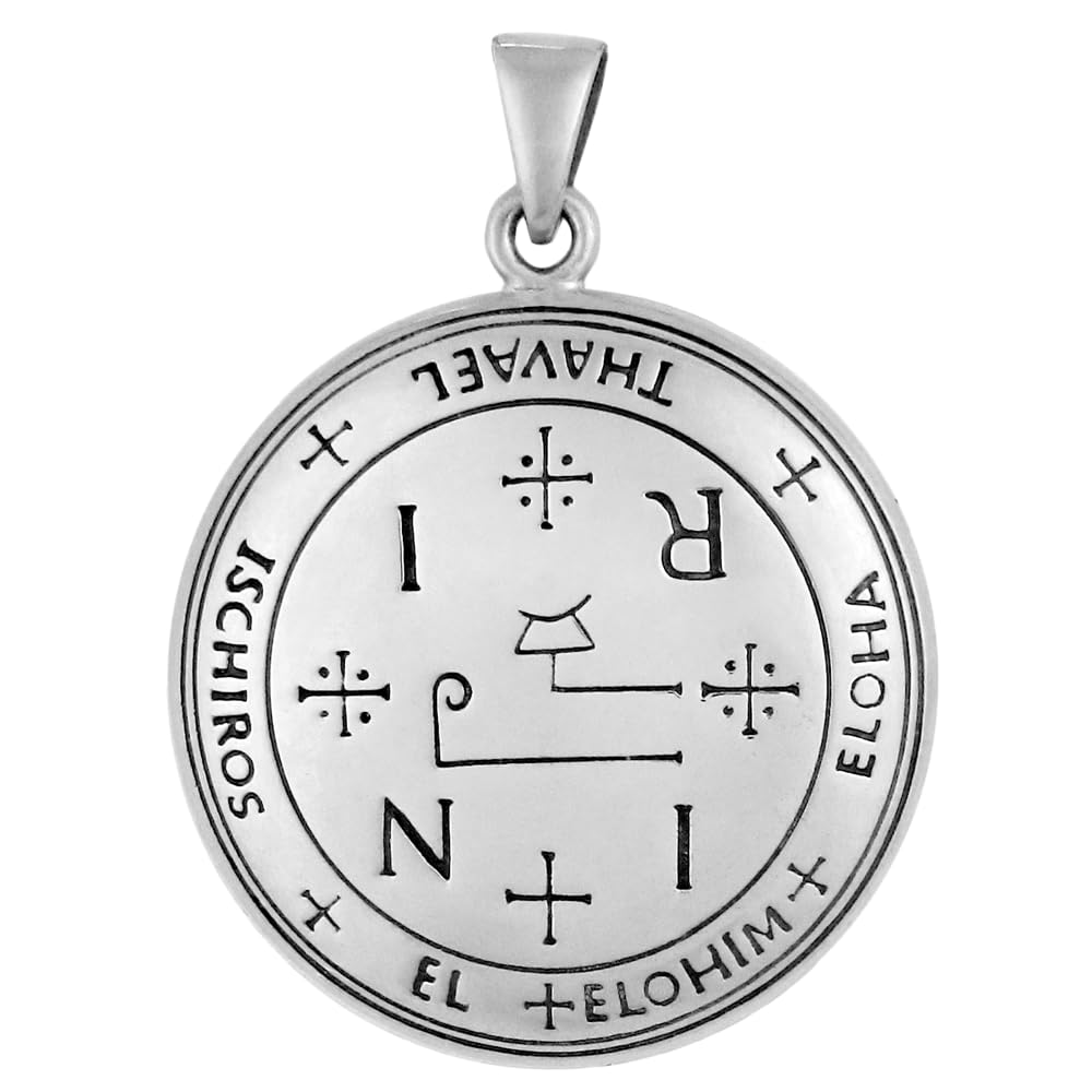 Moonlight Mysteries Archangel Thavael Sigil Pendant - .925 Sterling Silver Angel Sigils Talisman for Grace and Virtue (1 1/4 inch)