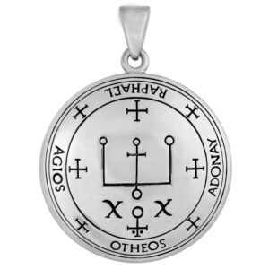 moonlight mysteries archangel raphael sigil pendant - .925 sterling silver angel sigils saint raphael talisman for healing and protection (1 1/4 inch)